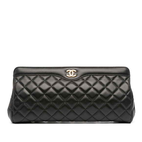 Pre-Loved Chanel CC Quilted Lambskin Frame Clutch - Picture 1 of 11